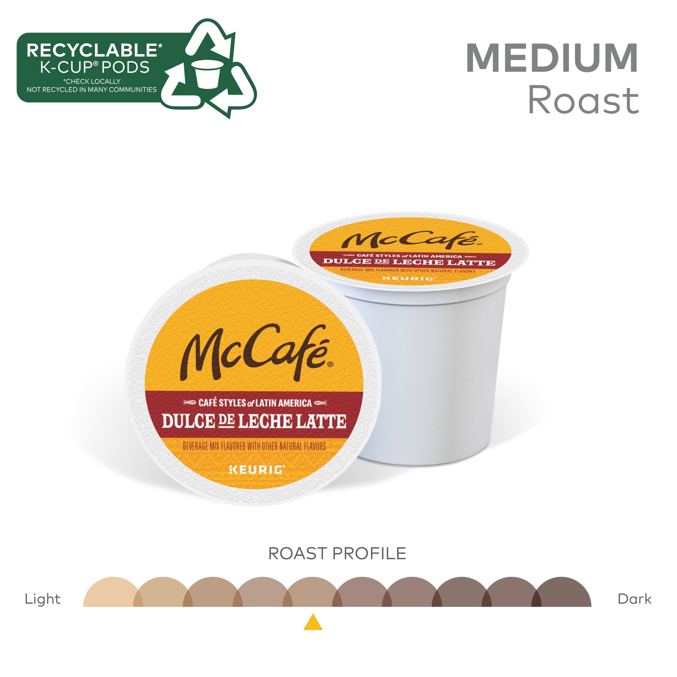 (6 pack) McCafe, Dulce de Leche One Step Latte Medium Roast K-Cup Coffee Pods, 10 Count