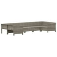thumbnail image 2 of vidaXL 7 Piece Garden Lounge Set with Cushions Grey Poly Rattan, 2 of 5