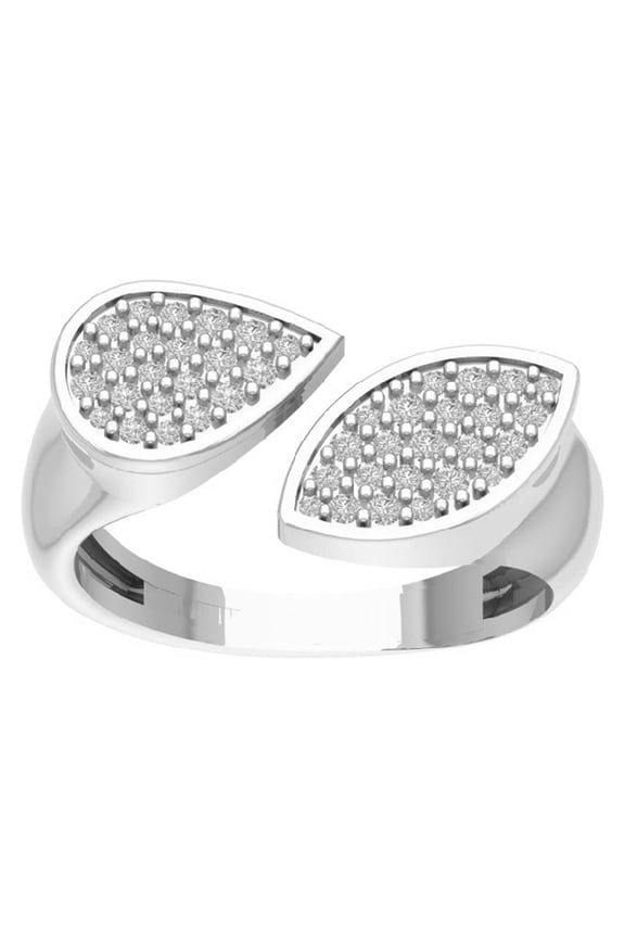 Sterling Silver Cluster Diamond Space Band Ring (1/3 cttw, I-J Color, I2-I3 Clarity), Size 7