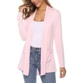 thumbnail image 2 of QJUHUNG Women Lightweight Summer Cardigans Open Front Casual Solid Color Long Sleeve Knit Sweater Cover Up with Pockets, 2 of 3
