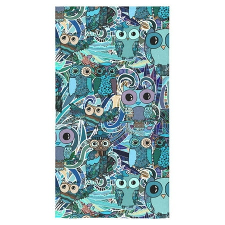 Owl Bath Towels MKHERT Hand Drawn Floral Pattern With Owls Bath Towel Shower Towel Wash Cloth Face Towels 16x28 inches ()
