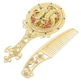 thumbnail image 3 of Here's a refined and professional product description based on your input:\n\n \n\n**Vintage Makeup Handheld Mirror Set with Comb – Portable Mini Vanity, 3 of 5