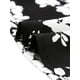 thumbnail image 5 of INSPIRAR CHIC Blusas de Mujer con Cuello en V Floral de Manga Corta con Dobladillo Redondo y Volantes en Peplum XL Negro-Blanco, 5 of 6