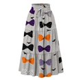 thumbnail image 4 of Womens Casual Elastic Waist Drawstring Midi Skirt Halloween Print Vacation Style Ruffle Hem A Line Flowy Skirt, 4 of 6