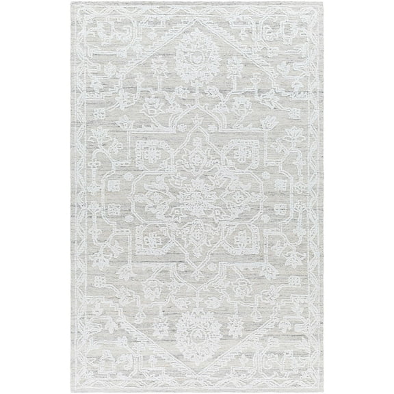 BoutiqueRugs Derya Traditional Area Rug - White, Beige, Charcoal - 2' x 3'