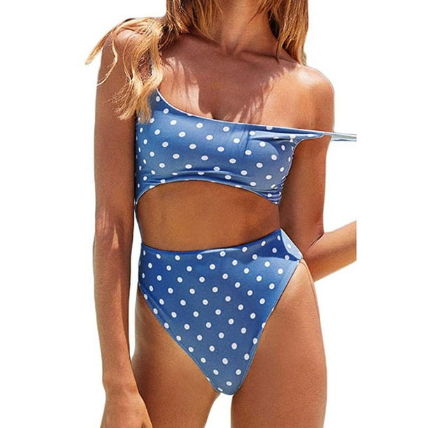 Traje de baño de una pieza Monokini de corte alto con cordones en la parte delantera y cuello redondo para mujer OAVQHLG3B Store lin121212