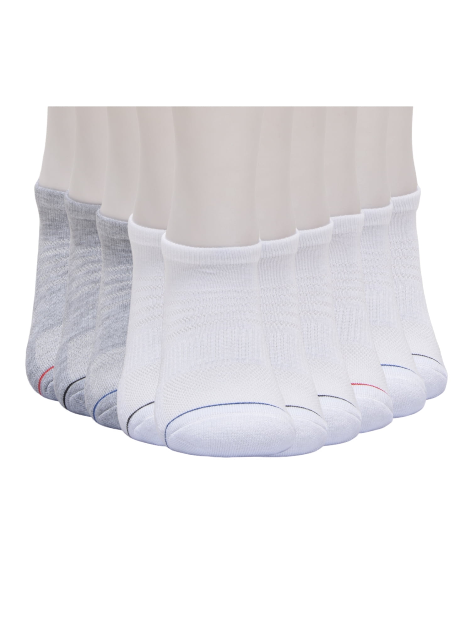 Athletic Works Boys Stripe Toe No Show, 10-pack, Size Medium (Shoe Size 9-2.5)