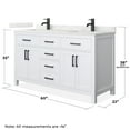 thumbnail image 4 of Beckett 60" White Double Vanity & Giotto Quartz Top (1-Hole) & Black Trim, 4 of 5
