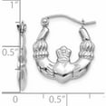 thumbnail image 2 of 10K White Gold Claddagh Hoop Earrings (10 X 2) Made In Indonesia 10tc498, 2 of 5