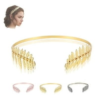 Back-Worn Leaf Metal Headband for Women Girls,2025 Gold Leaf Hair Wrap, Elegant Headband for Wedding and Party Festivals and Daily Wear, Elegant Bridal Tiara for Back of Head (Gold)