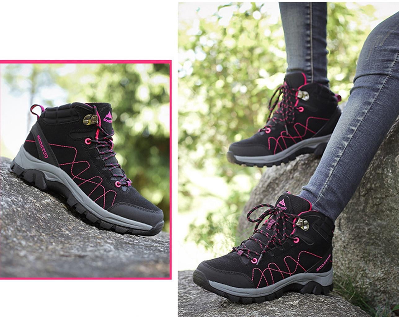 Women's Hiking Shoes Waterproof Non-slip Ankle Boots Outdoor Lightweight Trekking Sneakers