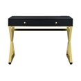 thumbnail image 3 of Coleen Vanity Desk in Black & Brass Finish, 3 of 12