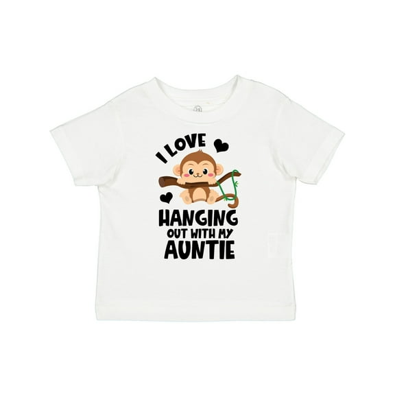 Inktastic Monkey I Love Hanging out with My Auntie Boys or Girls Toddler T-Shirt