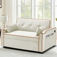 thumbnail image 2 of DEALTOPS Pull Out Sofa Bed, Convertible Loveseat Sleeper with Cup Holders and USB Ports, Beige, 2 of 8