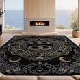 thumbnail image 2 of Design&I 4'x6' Washable Area Rug Snag-Free Skid-Resistant Medium Round Gothic Serpent Scale Occult Frame Coiled Ornate Scrollwork Snake Flowing for Home Office, Under Desk, 2 of 7