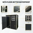 thumbnail image 3 of 5x3 FT Outdoor Storage Shed with Floor and Anti Accumlation Water Hole, Plastic Resin Tool Shed with Window and Lockable Door, for Backyard, Garden, Patio, Lawn, B;ack, 3 of 6