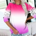 thumbnail image 3 of Long Sleeve Sweatshirt for Women Casual Crewneck Gradient Color Pullover Tops Lightweight Fashion Loose Fit Fall Clothing, 3 of 5