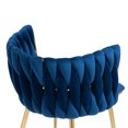 thumbnail image 5 of ARCTICSCORPION Modern Comfy Velvet Home Chair Accent Chair for Single Adult Girls Boys, Dining Chair with Gold Metal Legs for Home Office Living Room Makeup, Reading Room Bedroom, Navy, 5 of 7