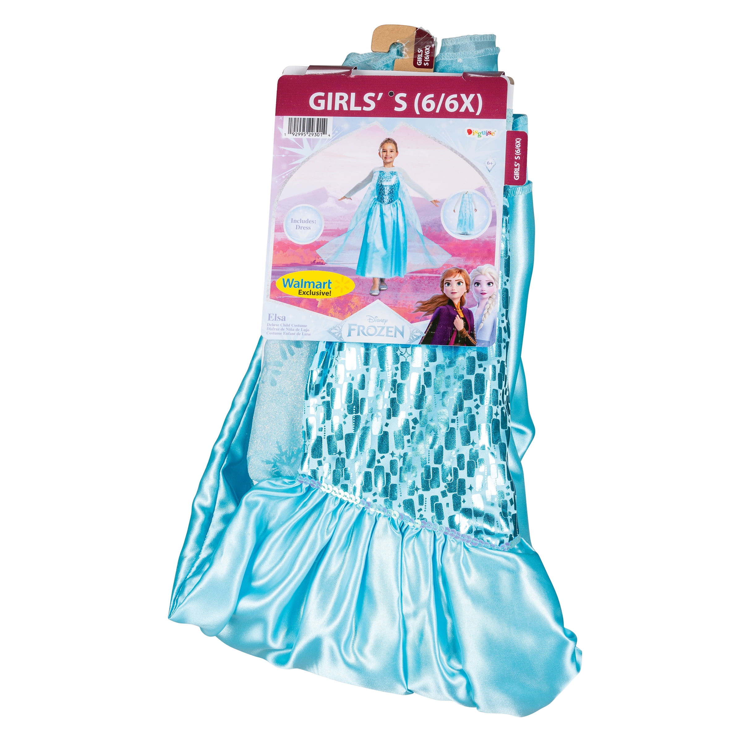 Disney Frozen Elsa Halloween Costume for Children, Girls Size S (6/6X), by Disguise