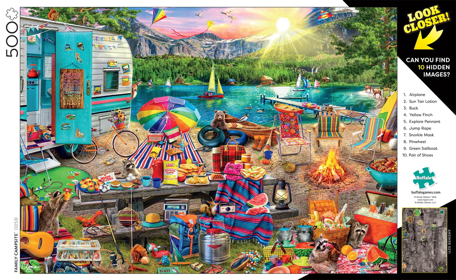 Buffalo Games - Look Closer - Family Campsite - 500 piece jigsaw puzzle