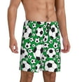 thumbnail image 6 of Mens Pajama Shorts, soccer balls green print Sleep Shorts Men Pajama Bottoms Lounge PJ Shorts with Pockets, 6 of 6