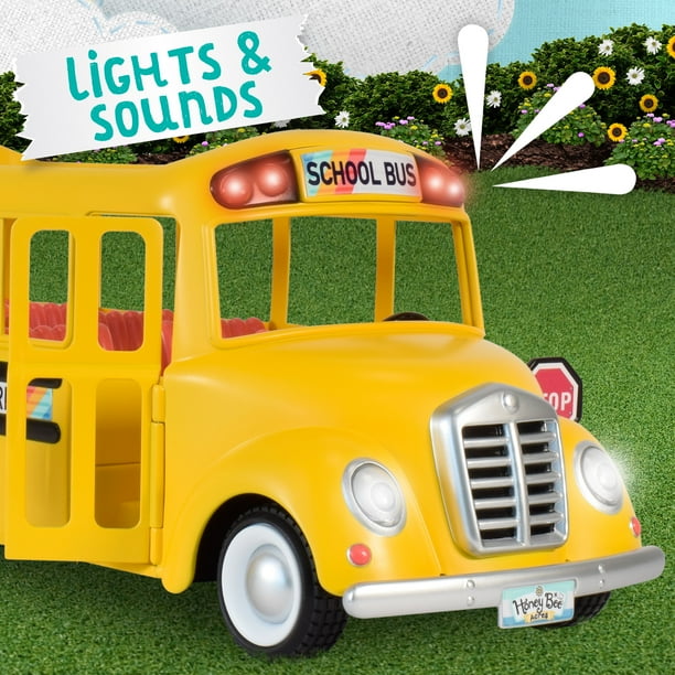 Honey Bee Acres Toy School Bus for Classroom Role-Play