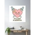 thumbnail image 2 of It’S Just A Scratch – Cute Sad Heart Sticker Poster Wall Art, Modern Wall Decor, 16x16 UNFRAMED, 2 of 3