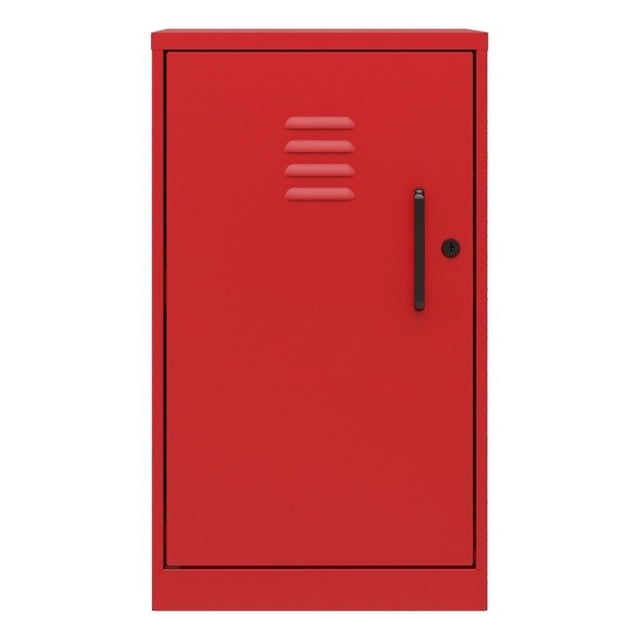 Pemberly Row Armoire de Rangement Métallique Mini à 2 Tablettes Sans Assemblage en Rouge Lave