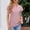 Pink, variant on SELONE Peplum Tops for Women Ruffle Short Sleeve Tops Blouses Regular Fit T Shirts Pullover Tops Tees Tops Solid T-Shirts V Neck Tops Blouses T Shirts Easy Care Soft Breathable Pullover Tops Pink L