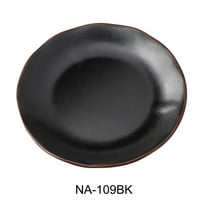 Yanco NA-109BK Nature Art 9 x 3.4 in. Round Plate, Black - Melamine - Pack of 24