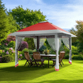 thumbnail image 2 of 13X13 PopUp Gazebo, with Mesh Cover Adjustable Height Awning, Double Vented Roof Sun Shelter, Instant Gazebo Tent, for Backyard, Garden, Lawn, 2 of 7