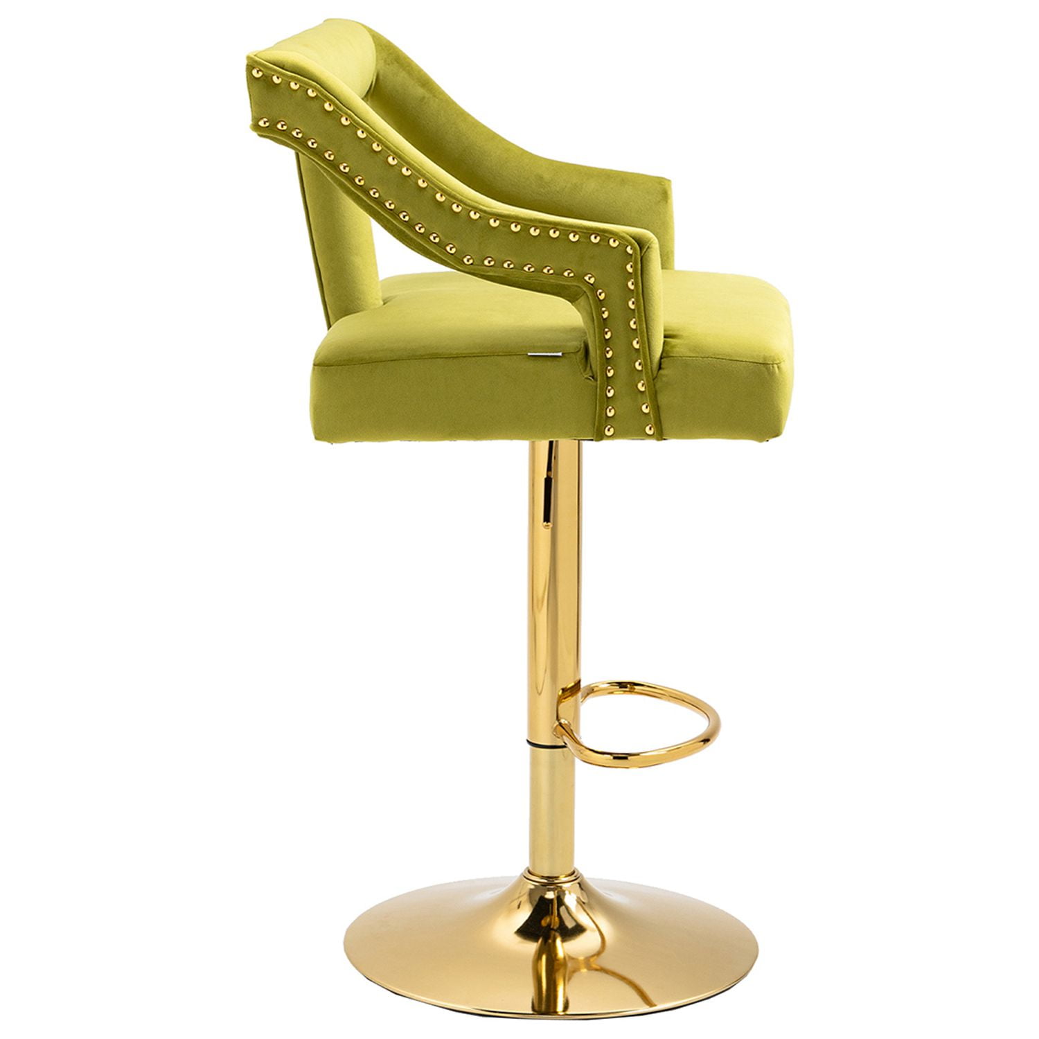 Kepooman Counter Height Bar Stools, Swivel Adjustable Barstools with Back, Set of 1, Green Kepooman Counter Height Bar Stools, Swivel Adjustable Barstools with Back, Set of 1, Green