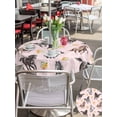 thumbnail image 5 of Outdoor Tablecloths with Umbrella Hole & Zipper, Spring Flowers Round Tablecloths 60 Inch, Black Brown White Horse Country Pink Waterproof Table Cloth, Patio/Pool/Picnic Table Covers, 5 of 8