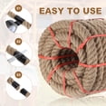 thumbnail image 4 of Uxcell Jute Rope Heavy Natural Thick Twisted Rope with Tape for Crafts Railing Docks Tug of War Swing Landscaping 0.5 Inch x 98ft, 4 of 6