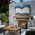 thumbnail image 3 of Outdoor TV Cover 68x42x4.5in, Blue Gradient Water Ripple Weatherproof TV Screen Protector with Zipper, Abstract Geometric Modern Art Outside Television Cover Fits Up to 70-75", 3 of 9