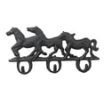 thumbnail image 4 of Comfy Hour Antique and Vintage Animal Collection Cast Iron Three Running Horse Triple Key Coat Hooks Wall Hanger Clothes Rack Set Heavy Duty Recycled, 4 of 4