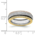 thumbnail image 3 of Sterling Silver Rhodium Polished Tri-color Pavâ€š Eternity Motion Ring, 3 of 3