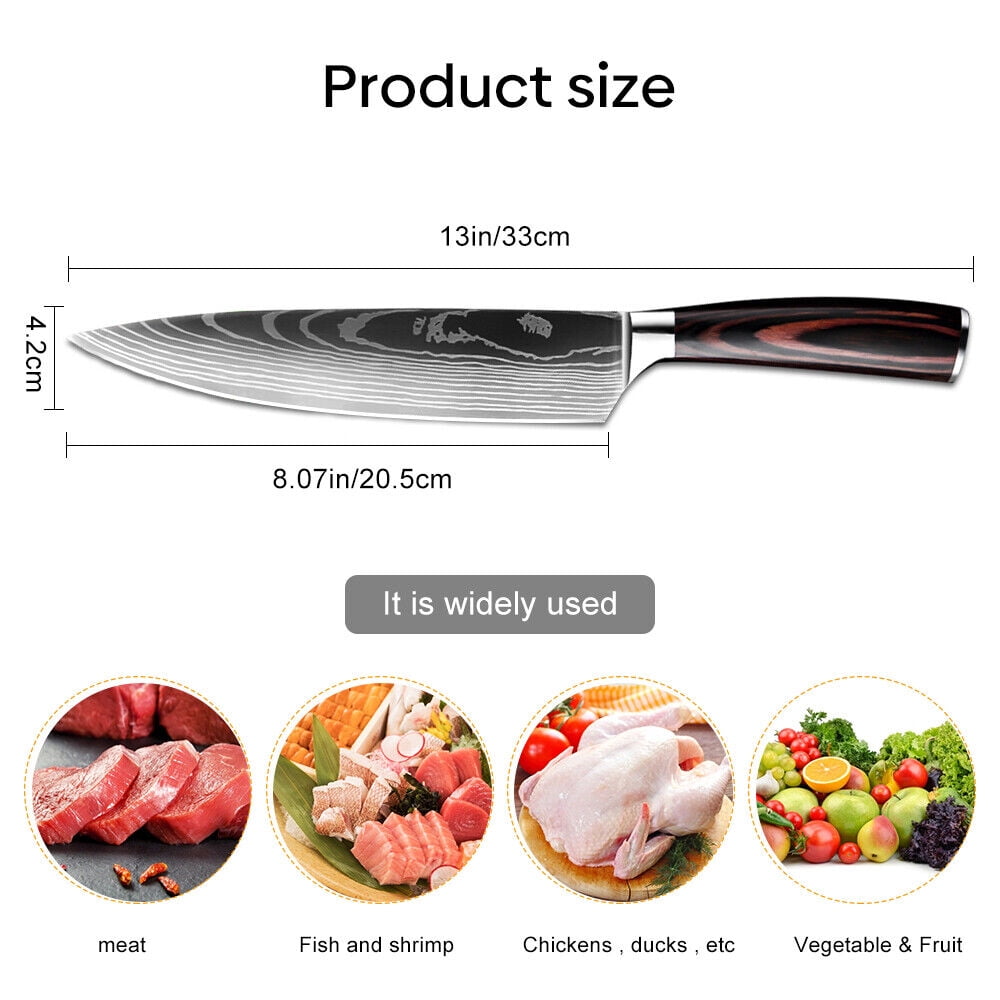 MDHAND Slicing Knife, 8 Inch Stainless Steel Carving Knife, Sashimi Sushi  Knives Chef Knife Kitchen, High Carbon , with Ergonomic Handle 