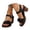 Black, variant on Platform Heel Sandals for Women Low Block Flower Dressy Shoes Open Toe Ladies Work Sandal with Arch Support Black Size 6