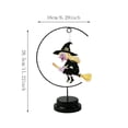 thumbnail image 3 of Halloween Wrought Iron Witch Shaped Light Ornament, Classic Spooky Silhouette Warm LED Lamp, Durable Plastic Tabletop Windowsill Bar Shop Display Decor, Festive Party Prop Gift for Home Layout, 3 of 6