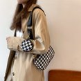 thumbnail image 4 of Bolso de hombro Vintage Likrtyny Estampado pata de gallo pequeño redondo informal de viaje para compras, 4 of 7