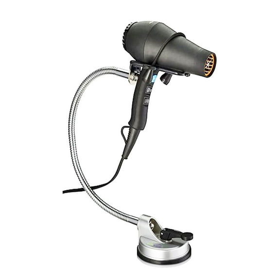 TV Time Direct - Blo and Go by Laurie Coleman Portable Salon Hair Dryers Stand Holder Steel - Silver