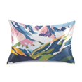 thumbnail image 7 of Yayeee Pillowcase Standard Size Set of 2 Satin Wrinkle Resistant Pillow Case, Abstract Mountain, 7 of 7