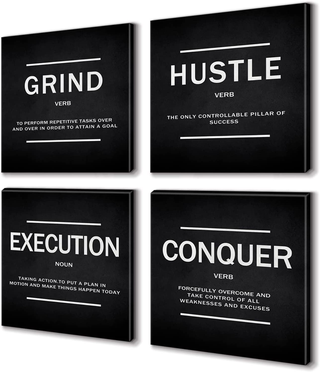 KAWAHONE Grind Hustle Execution Quotes Ingelijste Wall Art
