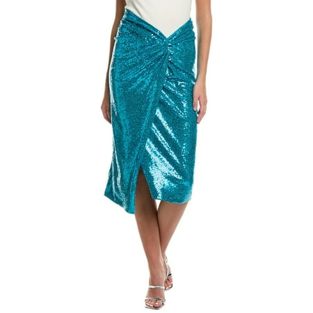 Michael Kors womens Collection Sequin Pareo Skirt, 4, Blue