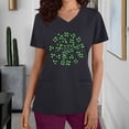 thumbnail image 2 of BiZtdJrK Scrub Tops for Women Short Sleeve Working Uniform with Pocket Summer Casual V Neck Stretchy Holiday T Shirts Funny Graphic Print Tees Black XXL Prime Sales, 2 of 7