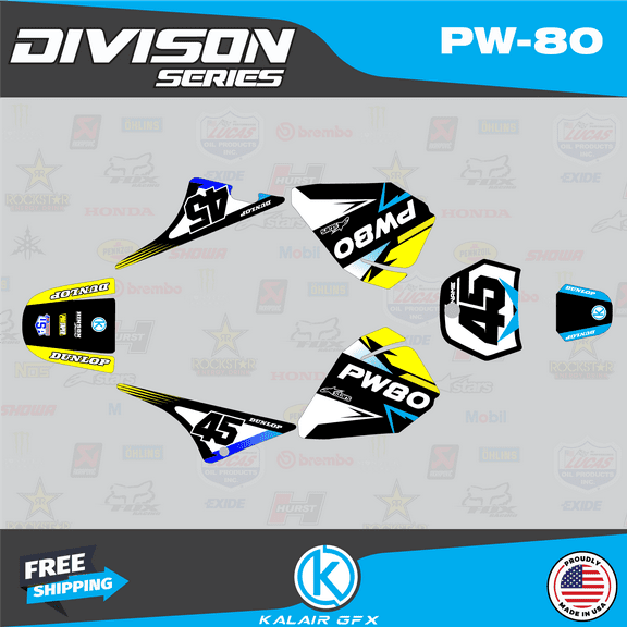 Kalair GFX Graphics Kit for Yamaha PW80 (1990-2008) Division Series