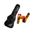 thumbnail image 1 of PAQUETE Estuche para guitarra eléctrica Funda para guitarra Gig bag, guitar case para trasporte y protección, color negro bordes grises + Tahali strap correa Kidam GUITAR FIRE, 1 of 4