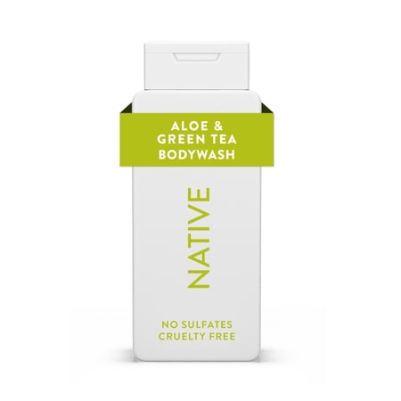 Native Body Wash, Sulfate Free, Paraben Free, Aloe & Green Tea, for Women and Men, 18 oz