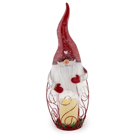 Boston International Bougie de Noël à LED avec Support, 18 Pouces, Gnome Géant